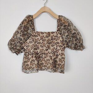 Endless Rose Women's Animal Print Blouse Size Medium Mobwife Western Feminine